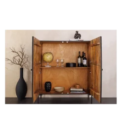 Komoda 3D TRIBAL 120 cm drewno mango ciemny brąz
