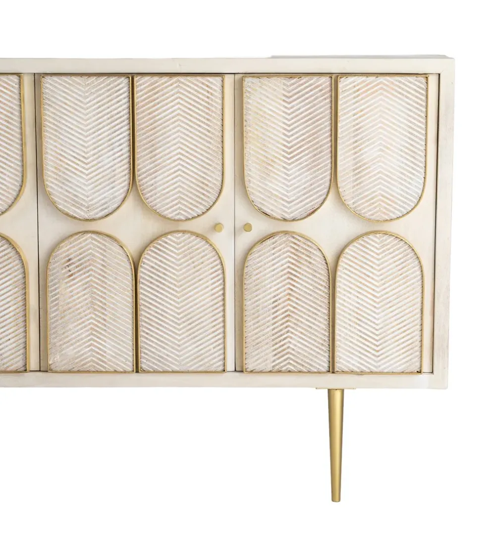 Komoda ESPAZERO 152 cm drewno mango biała