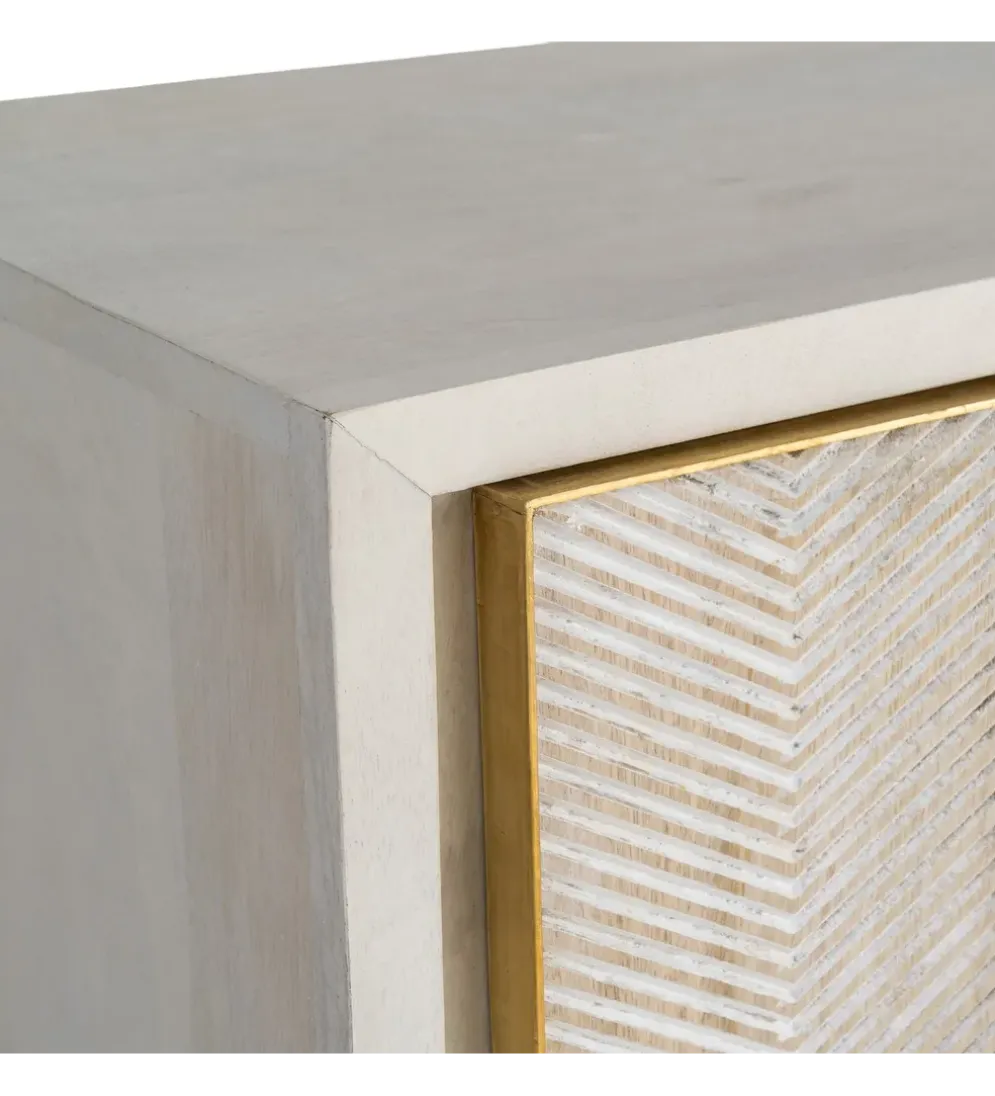 Komoda ESPAZERO 152 cm drewno mango biała