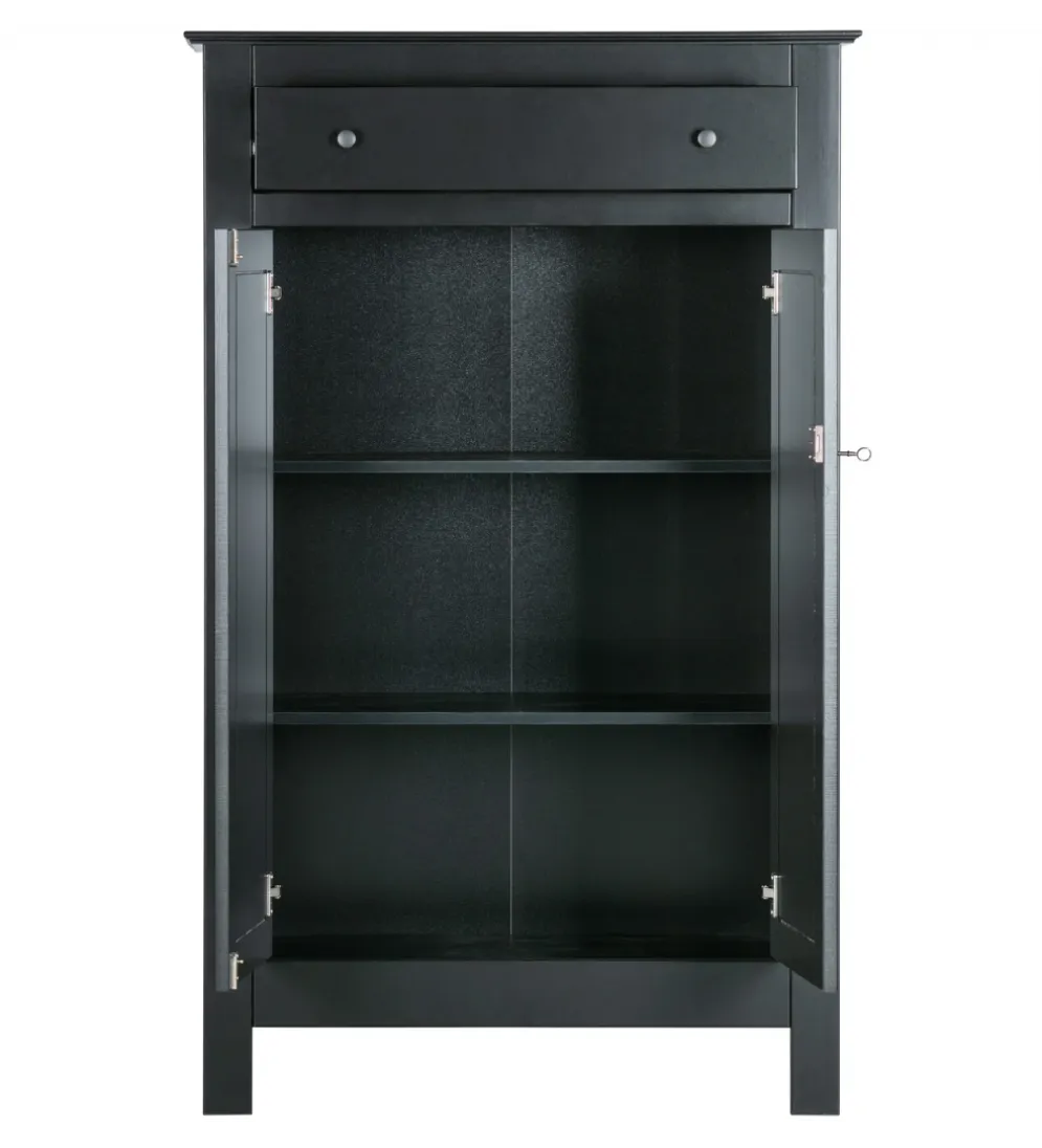Komoda EVA 150 cm drewno sosna czarna