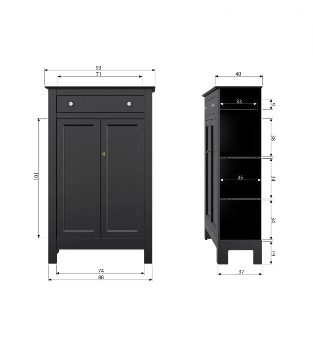 Komoda EVA 150 cm drewno sosna czarna