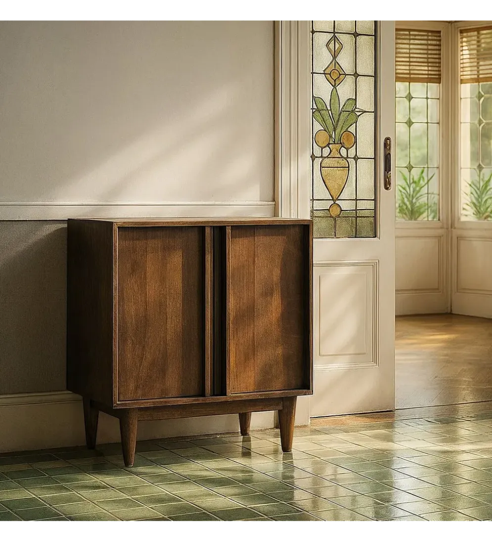 Komoda GARREL 90 cm drewno mango brązowa