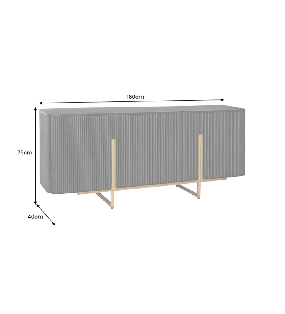 Komoda GATSBY 160 cm drewno mango czarna