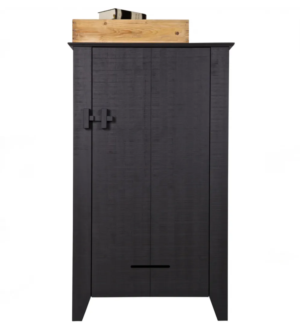 Komoda GIJS 142 cm drewno sosna czarna