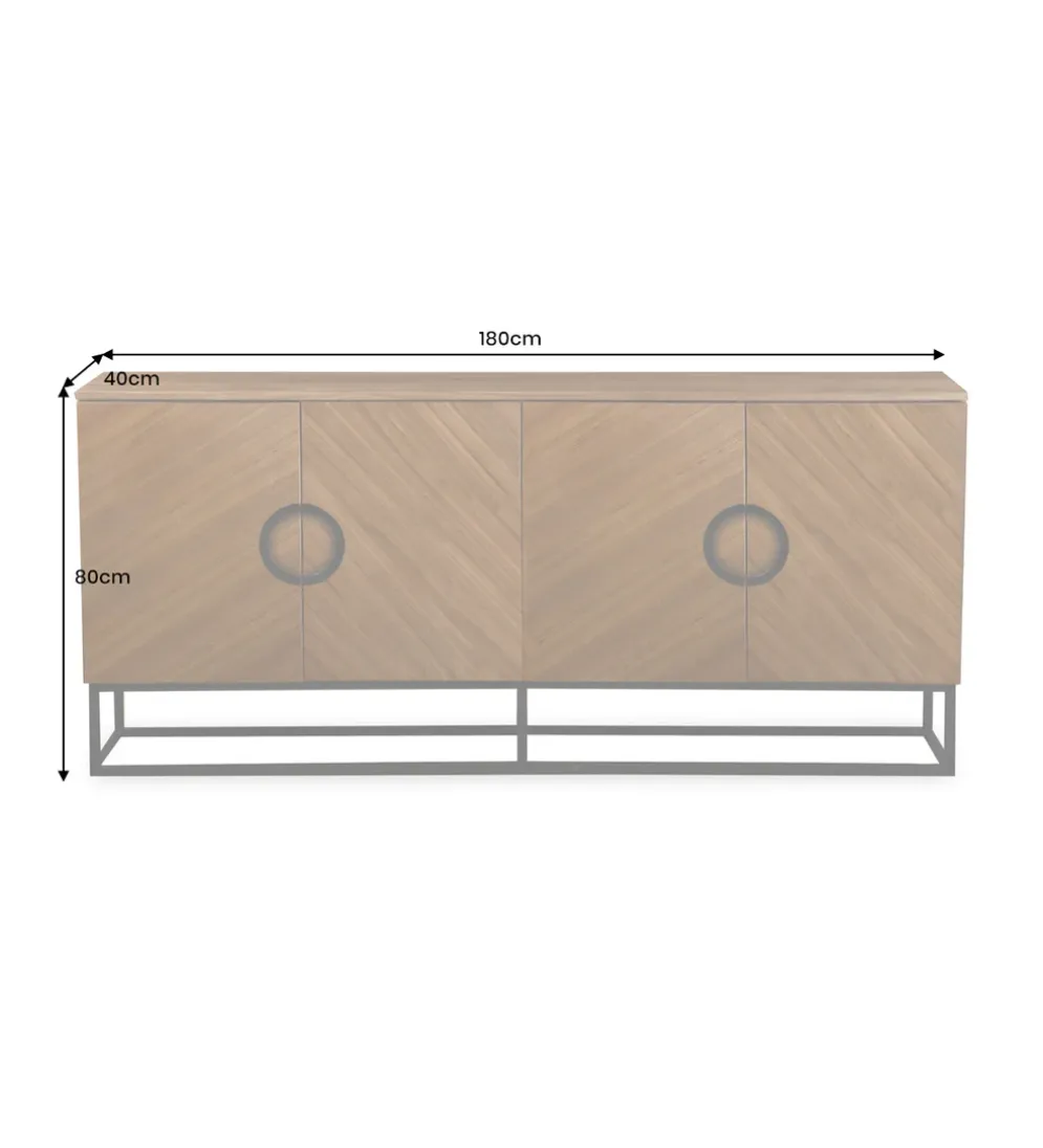 Komoda GRANDEZZA 180 cm kolor drewna orzecha
