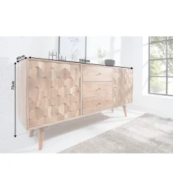 Komoda Komodo Mystic Living 145 cm drewno akacja