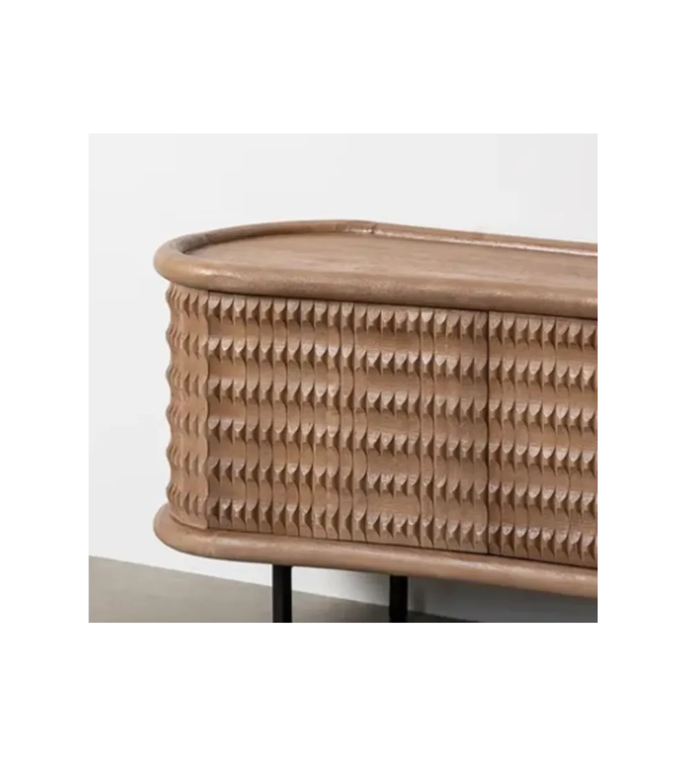 Komoda LANZZI 120 cm czarny mat/dąb artisan