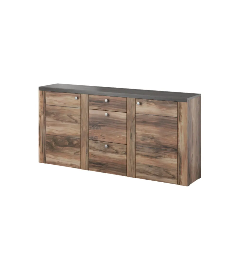 Komoda LARONA 176 Cm O Wybarwieniu Satin Nussbaum z kolorem Touchwood