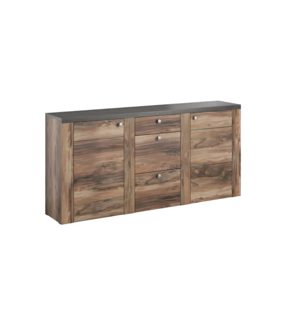 Komoda LARONA 176 Cm O Wybarwieniu Satin Nussbaum z kolorem Touchwood