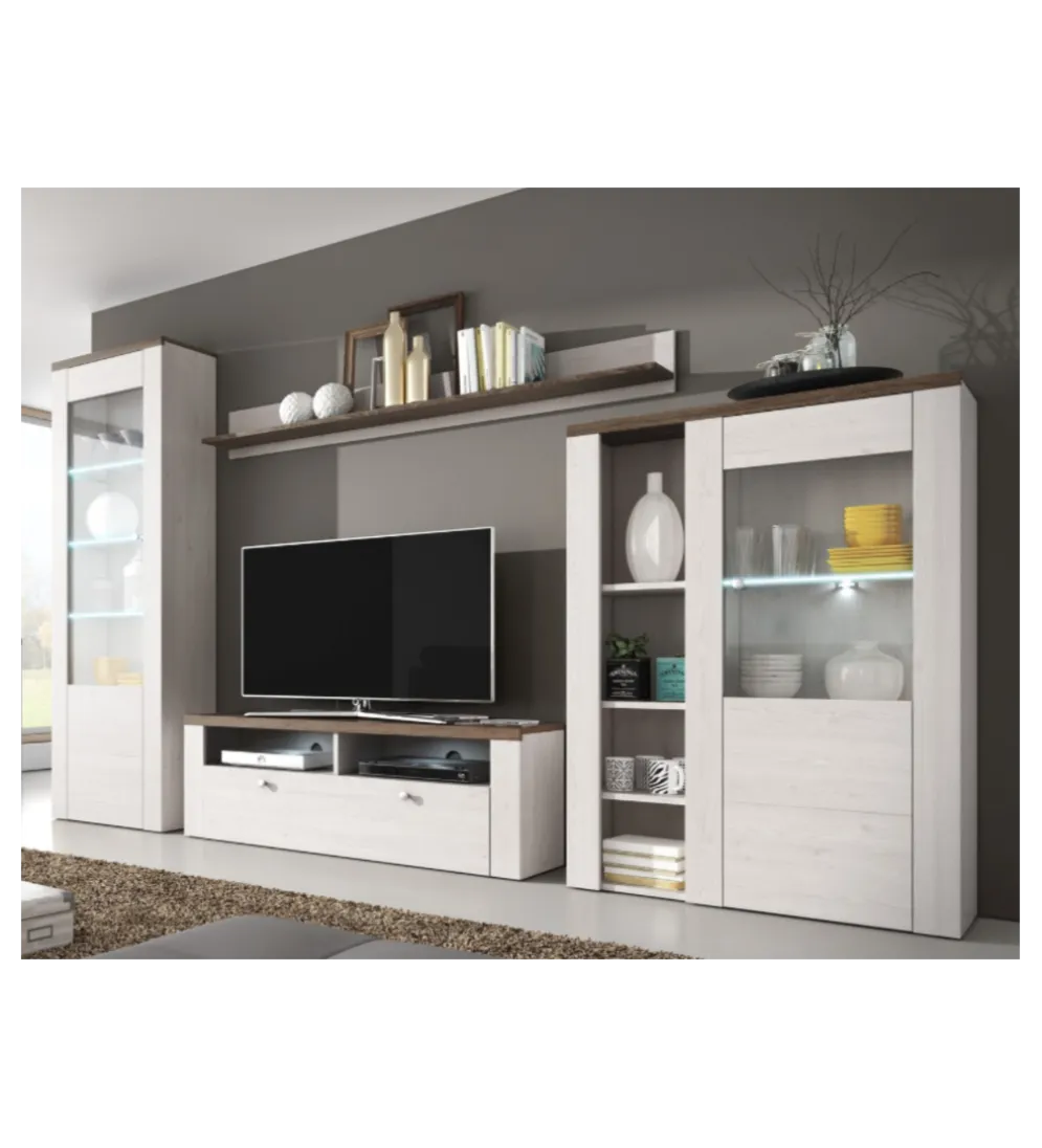 Komoda LARONA 100 cm o wybarwieniu Sonoma Trufel z kolorem Sibiu Larche