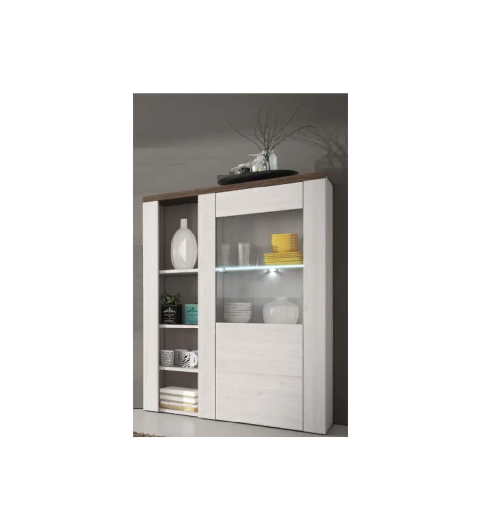 Komoda LARONA 100 cm o wybarwieniu Sonoma Trufel z kolorem Sibiu Larche
