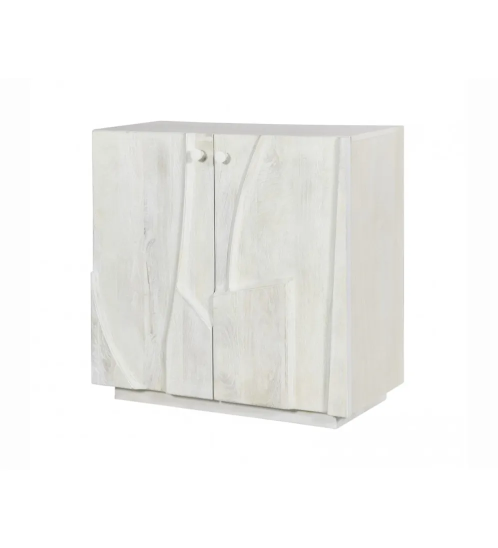 Komoda MUSIM 80 cm drewno mango biały