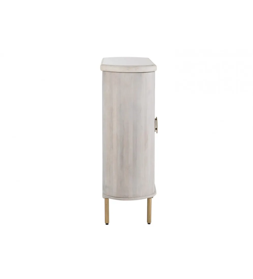 Komoda ROUNDEGO 116 cm blat marmur biały