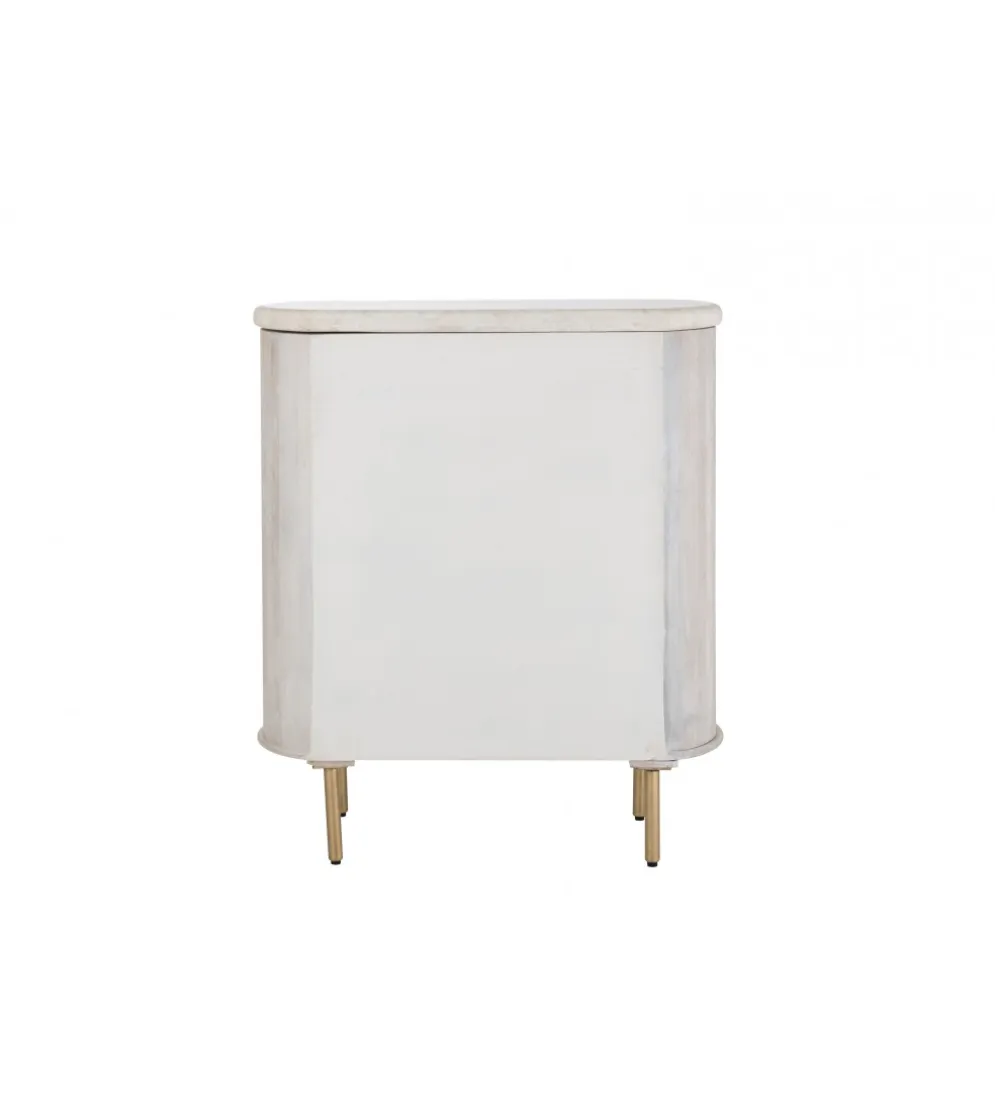 Komoda ROUNDEGO 116 cm blat marmur biały