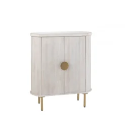 Komoda ROUNDEGO 116 cm blat marmur biały