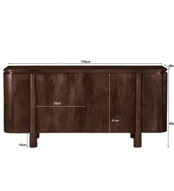 Komoda SALANO 170 cm drewno mango brązowa