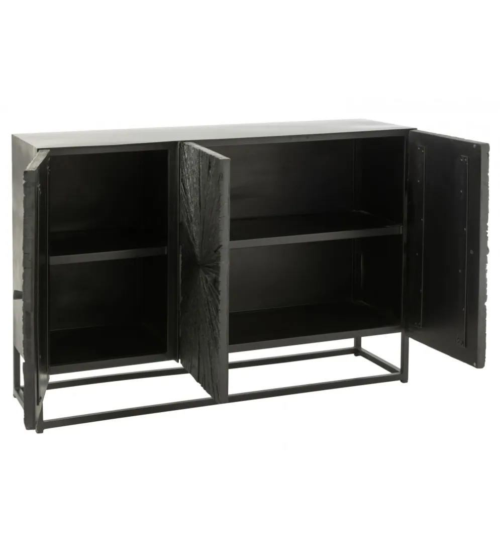 Komoda Shanil 120 cm drewno czarna