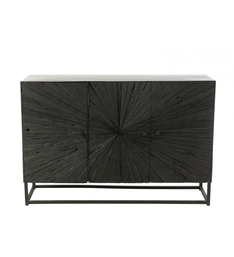 Komoda Shanil 120 cm drewno czarna