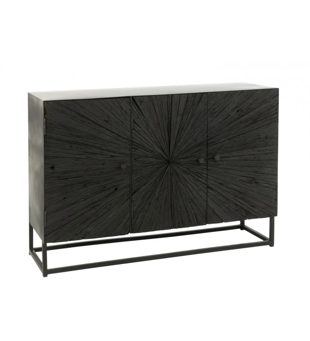 Komoda Shanil 120 cm drewno czarna