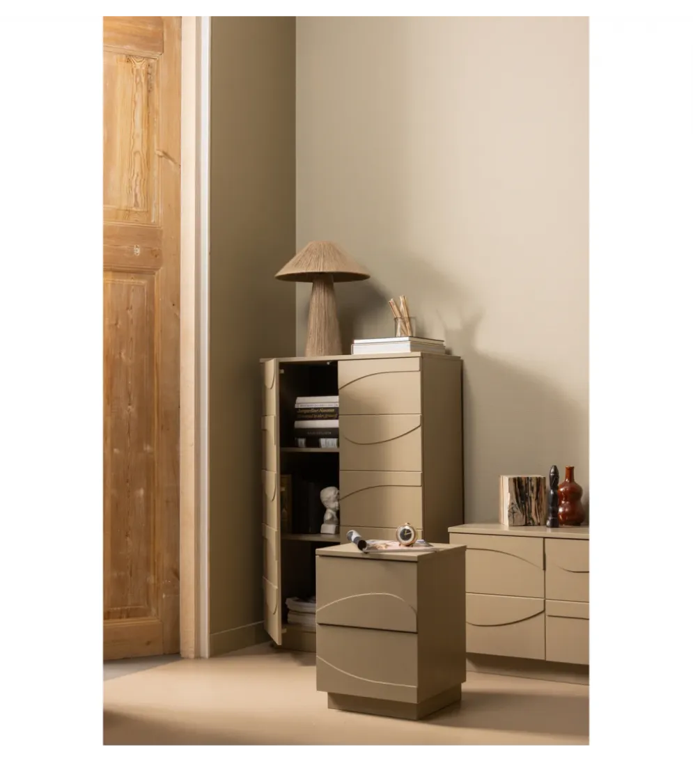 Komoda TEO 116 cm drewno sosny mud