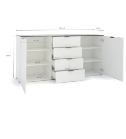 Komoda TERAZZANOS 160 cm drewno sheesham