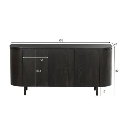 Komoda Tobago 170 cm czarny