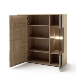 Komoda VALENCIA 124 cm antracytowo naturalna