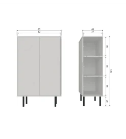 Komoda wysoka CADIZ 135 cm drewno sosny mist