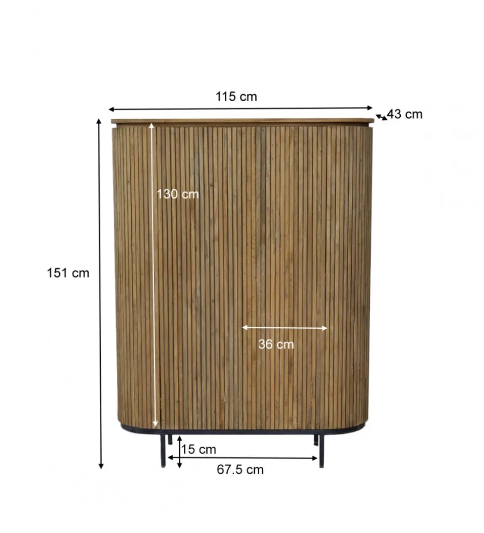 Komoda wysoka LUSAN 115 cm drewno teak