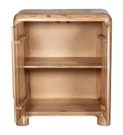 Komoda wysoka OHALDA 100 cm drewno akacja