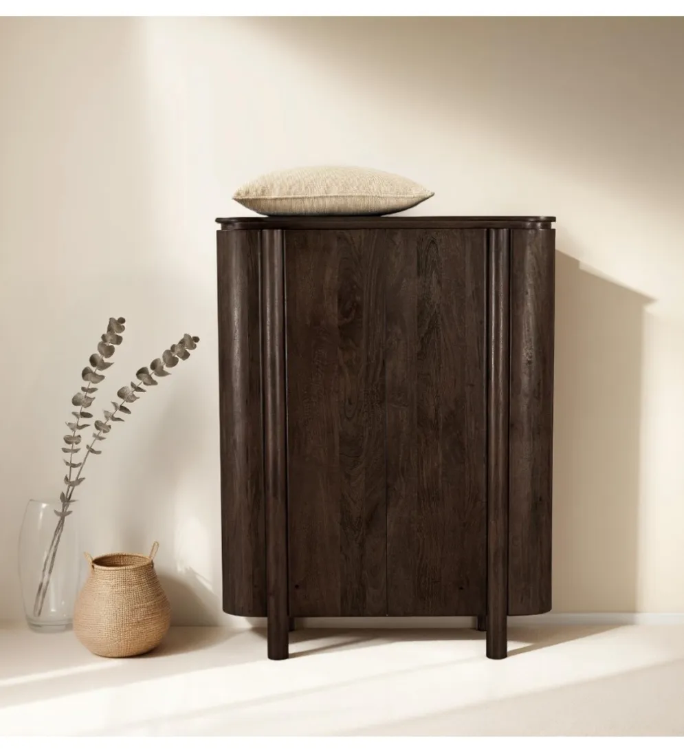 Komoda wysoka SALANO 150 cm drewno mango brązowa