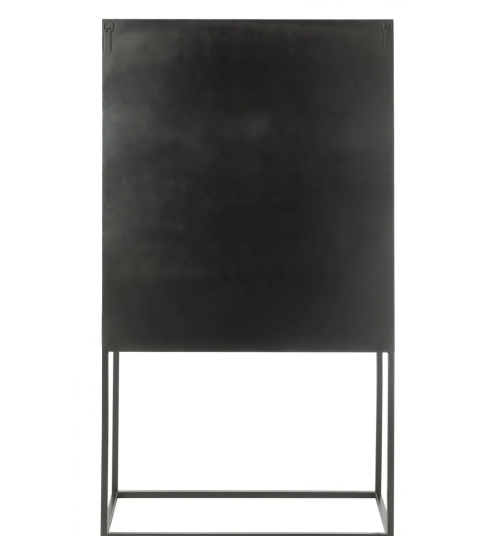 Komoda wysoka Shanil 90 cm drewno czarna