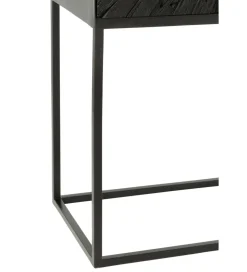 Komoda wysoka Shanil 90 cm drewno czarna