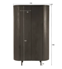 Komoda wysoka TOBAGO 180 cm czarna