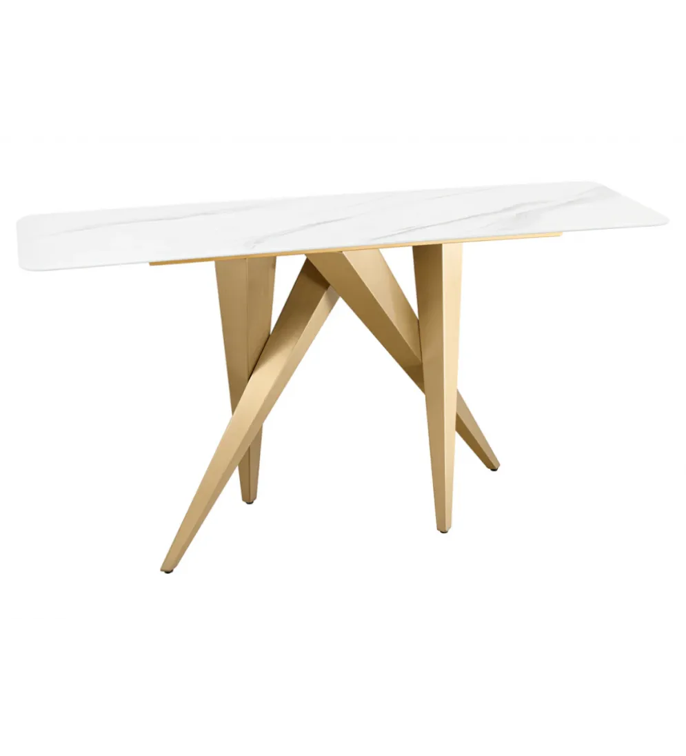 Konsola ART LIVING 140 cm blat z białego marmuru