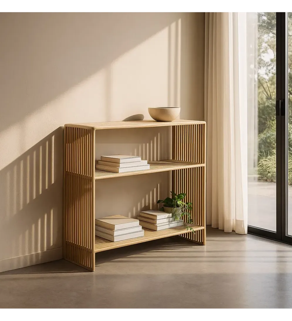 Konsola BELLAMONTE 85 cm drewno teak naturalna