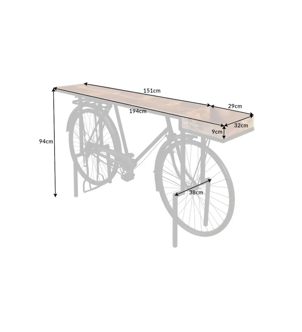 Konsola BICYCLE 195 cm drewno mango