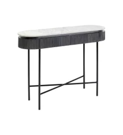 Konsola Glenn 100 cm z jasnym marmurowym blatem