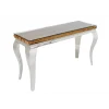 Konsola MODERN BAROCK BARRACUDA 140 cm chromowany szklany blat BEZ blatu tekowego