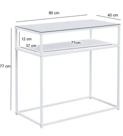 Konsola WOHNLING 80 cm biała