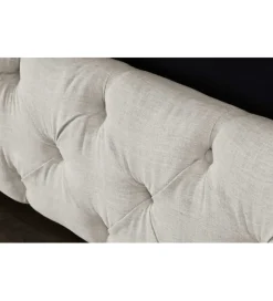 Łóżko tapicerowane PARIS CHESTERFIELD 180 cm x 200 cm beżowe lniane