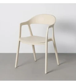 Krzesło BARETO 80 cm kremowe z podłokietnikami nogi v