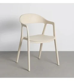 Krzesło BARETO 80 cm kremowe z podłokietnikami nogi v