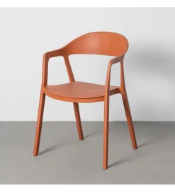 Krzesło BARETO 80 cm pomarańczowe z podłokietnikami nogi v