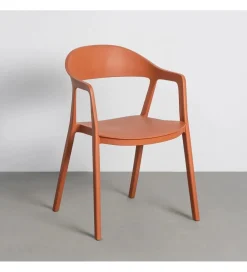 Krzesło BARETO 80 cm pomarańczowe z podłokietnikami nogi v