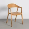Krzesło BARETO 80 cm żółte z podłokietnikami nogi v