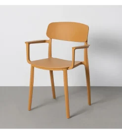 Krzesło BARETO 80 cm żółte z podłokietnikami