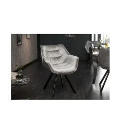 Krzesło designerskie The Dutch Comfort aksamitny szary