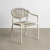 Krzesło NAMILANO 80 cm plecionka w stylu rattan białe