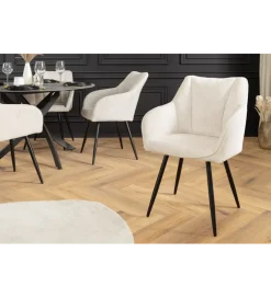 Krzesło obrotowe AVIGNON chenille beige czarne nogi